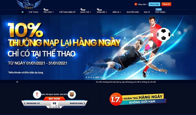 Cá cược Thể thao ở nhà cái Bwing có những gì? 1 uu dai ca cuoc bwing